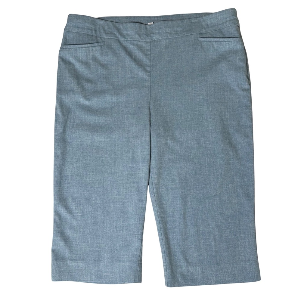 Chico's Light Blue Heathered Pull On Capri Pants Size 3 US 16 Cotton Blend